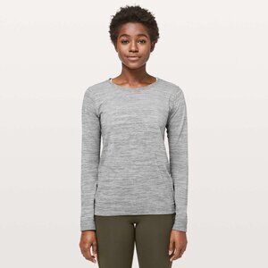 Lululemon Swiftly Tech Long Sleeve Relaxed Fit Top Gray size 10